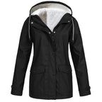 Women's Hooded Transitional Jacket – Drawstring Zip-Up Outdoor Jacket