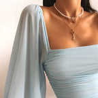 Women's Cocktail Batwing Sleeve Dress – Flowy Evening Party Dress