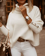 Women's Long Sleeve Turtleneck Sweater – Fitted Winter Knit Sweater