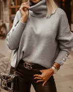 Women's Long Sleeve Turtleneck Sweater – Fitted Winter Knit Sweater