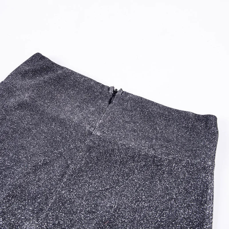Women's Sparkly High Waist Wide Leg Pants – Glitter Evening Party Trousers