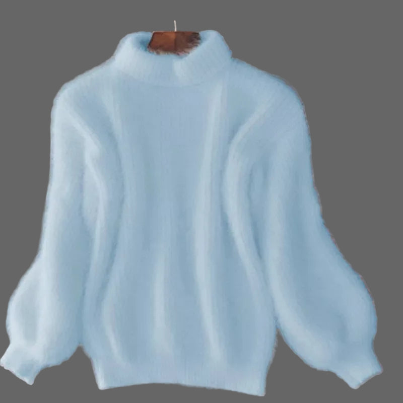 Women's Black High Neck Sweater – Chunky Winter Turtleneck Pullover