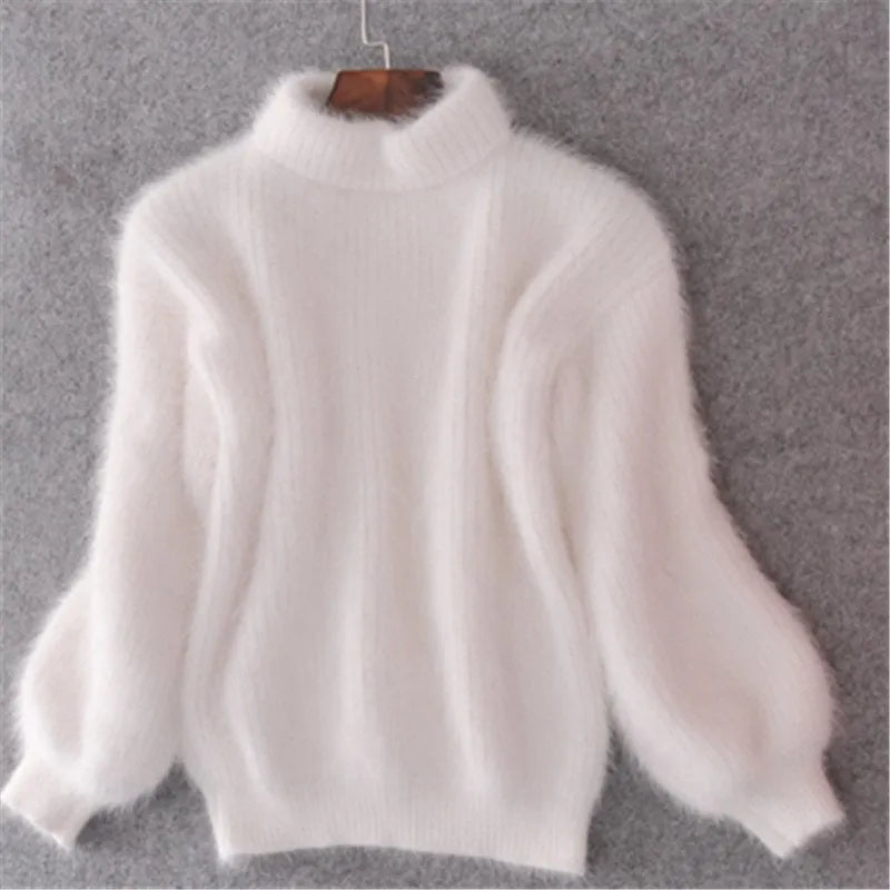 Women's Black High Neck Sweater – Chunky Winter Turtleneck Pullover