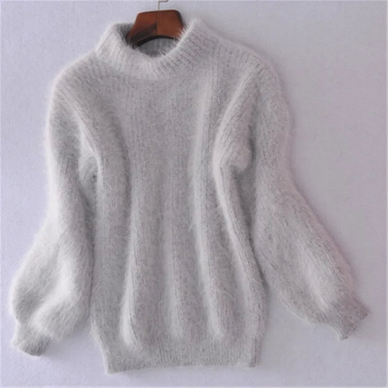 Women's Black High Neck Sweater – Chunky Winter Turtleneck Pullover