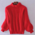 Women's Black High Neck Sweater – Chunky Winter Turtleneck Pullover