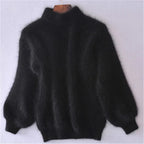 Women's Black High Neck Sweater – Chunky Winter Turtleneck Pullover