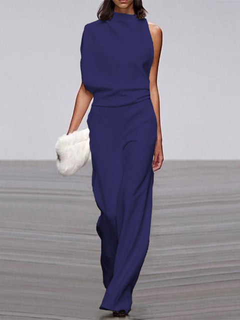 Alanah | Round Neck Wide Leg Jumpsuit with sleeveless