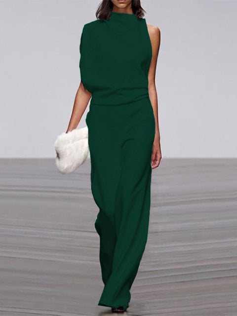 Alanah | Round Neck Wide Leg Jumpsuit with sleeveless