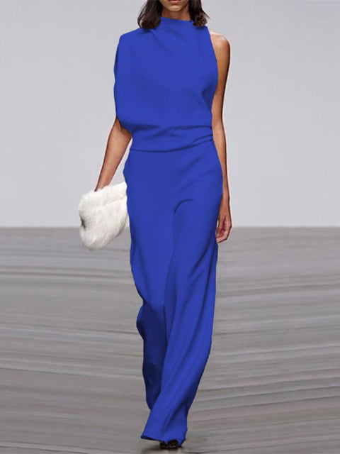 Alanah | Round Neck Wide Leg Jumpsuit with sleeveless
