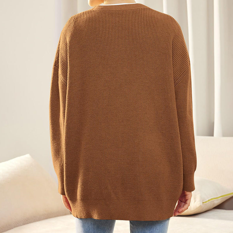 Women's Oversized Button Cardigan – Relaxed Long Sleeve Cardigan