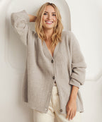 Women's Oversized Button Cardigan – Relaxed Long Sleeve Cardigan