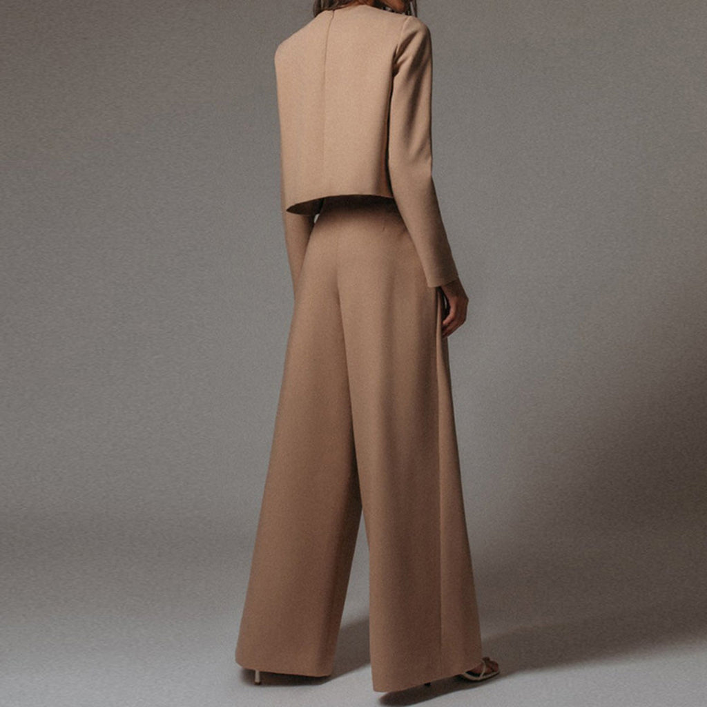 Women's Relaxed Palazzo Set – Matching Top & Wide Leg Occasion Pants Set