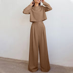 Women's Relaxed Palazzo Set – Matching Top & Wide Leg Occasion Pants Set