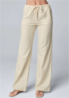 Women's Relaxed Ankle Pants – Drawstring Waist Tapered Casual Trousers