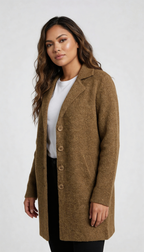 Women's Longline Car Coat – Lapel Button Coat