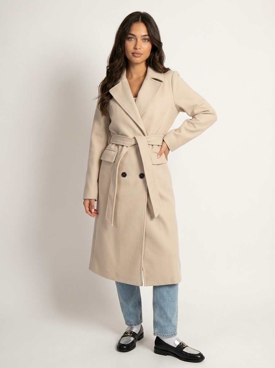 Women's Double-Breasted Overcoat – Long Wool Coat