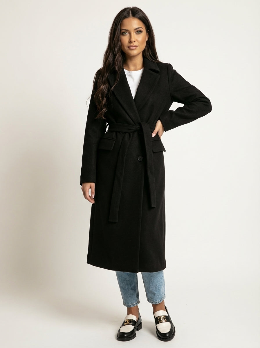 Women's Double-Breasted Overcoat – Long Wool Coat