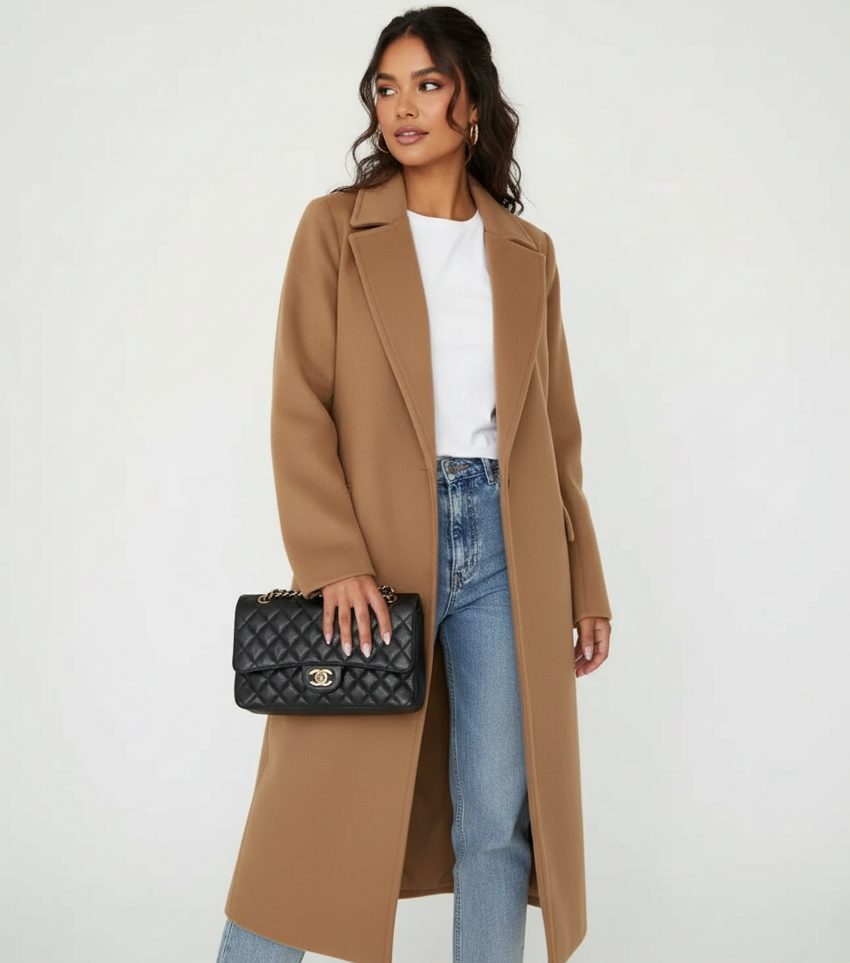 Women's Double-Breasted Overcoat – Long Wool Coat
