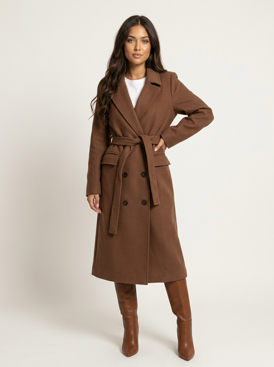 Women's Double-Breasted Overcoat – Long Wool Coat