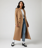 Women's Double-Breasted Overcoat – Long Wool Coat