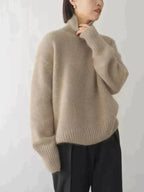 Women's Fitted Ribbed Turtleneck Sweater – High Neck Long Sleeve Pullover