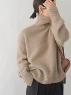 Women's Funnel Neck Sweater – Soft Rib Knit Jumper