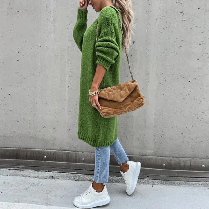 Women's Longline Knit Cardigan – Open Front Textured Cardigan