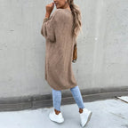 Women's Longline Knit Cardigan – Open Front Textured Cardigan