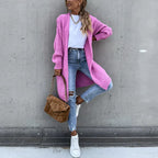 Women's Longline Knit Cardigan – Open Front Textured Cardigan