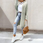 Women's Longline Knit Cardigan – Open Front Textured Cardigan