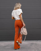Women's Long Flared High Waist Pants – Retro Style Casual Trousers