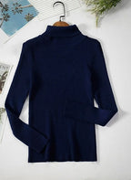 Women's Classic Roll Neck Sweater – Turtleneck Winter Knit Sweater