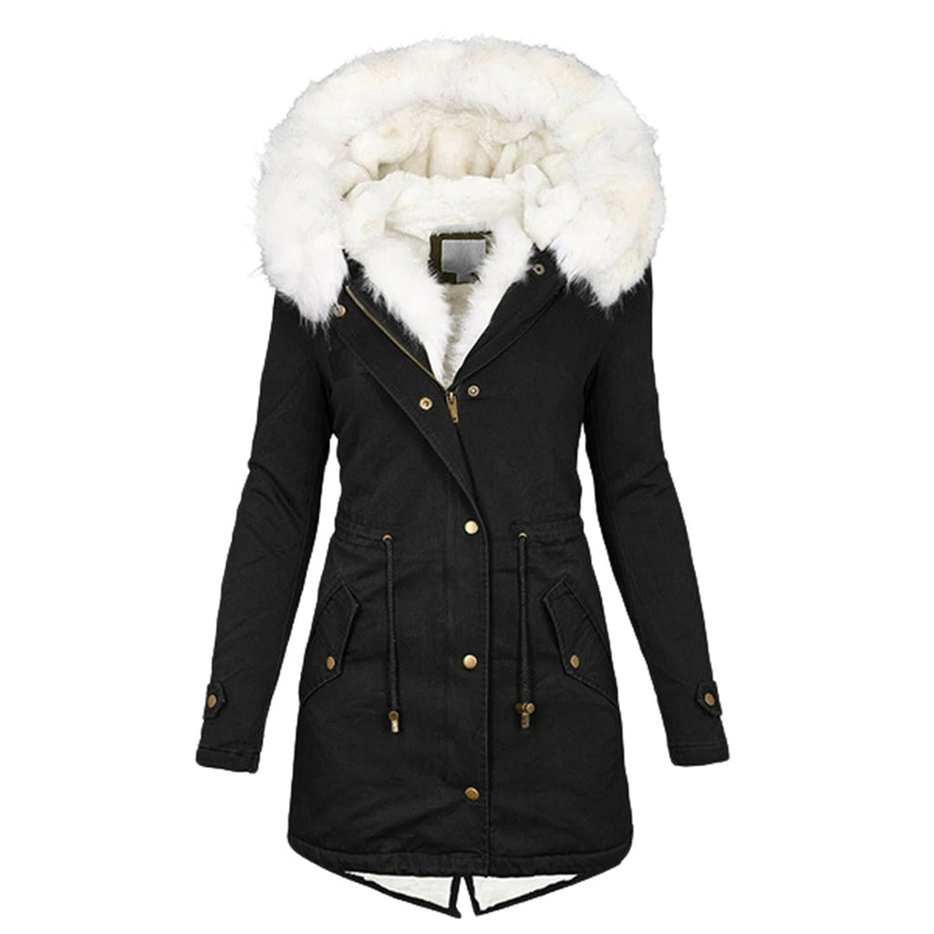 Women's Hooded Winter Jacket – Wind Resistant Cold Weather Coat