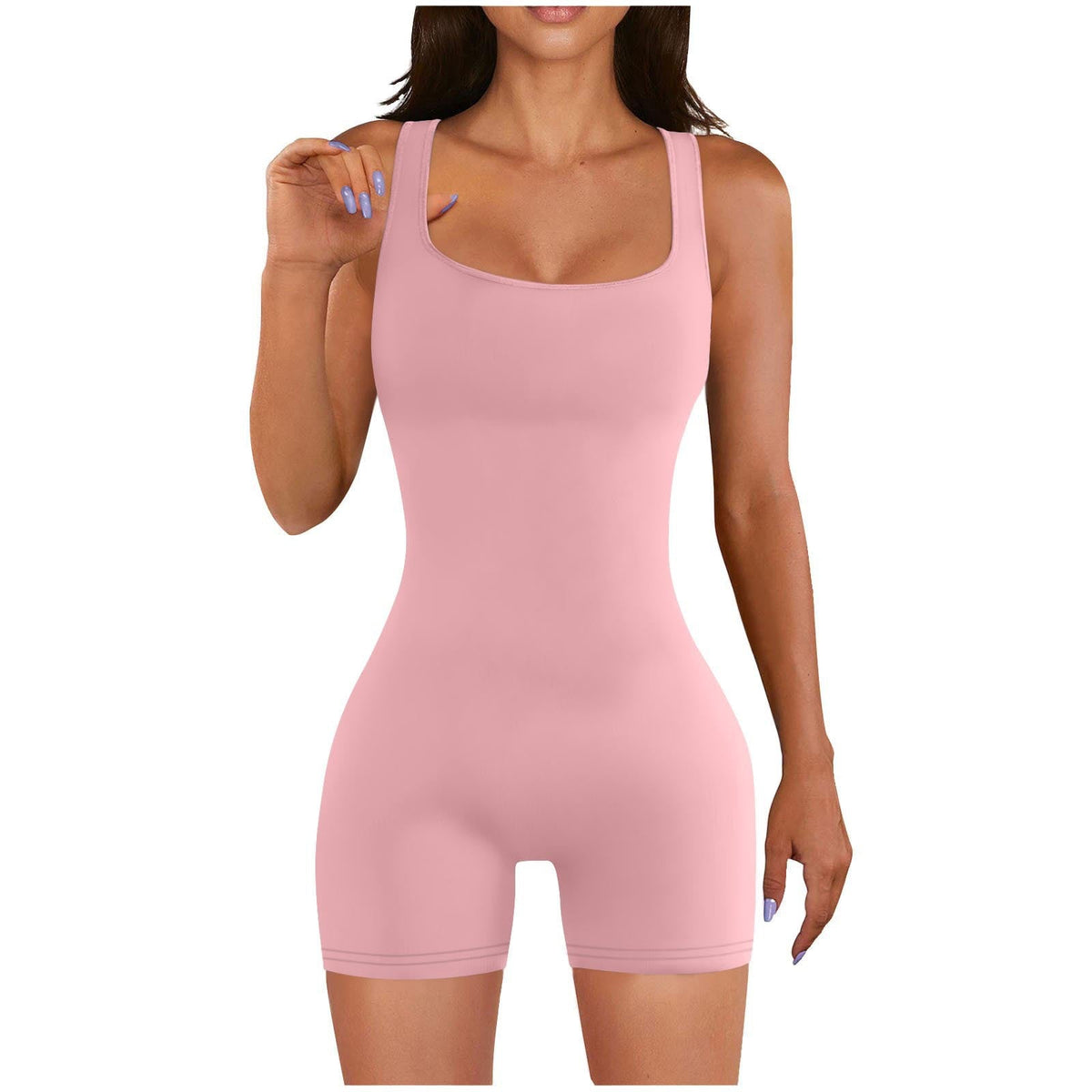 Women's Ribbed Square Neck Bodysuit – Wide Strap Slim Fit Bodysuit