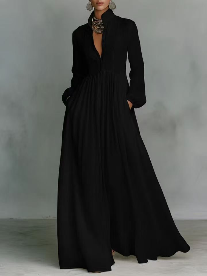 Women's Summer Occasion Maxi Dress – V-Neck Flowy Dress