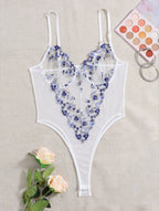 Women's Floral Embroidered Bra Set – Lace Bra & Matching Brief Set