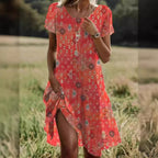 Women's Relaxed Summer Midi Dress – Flowy Day Dress
