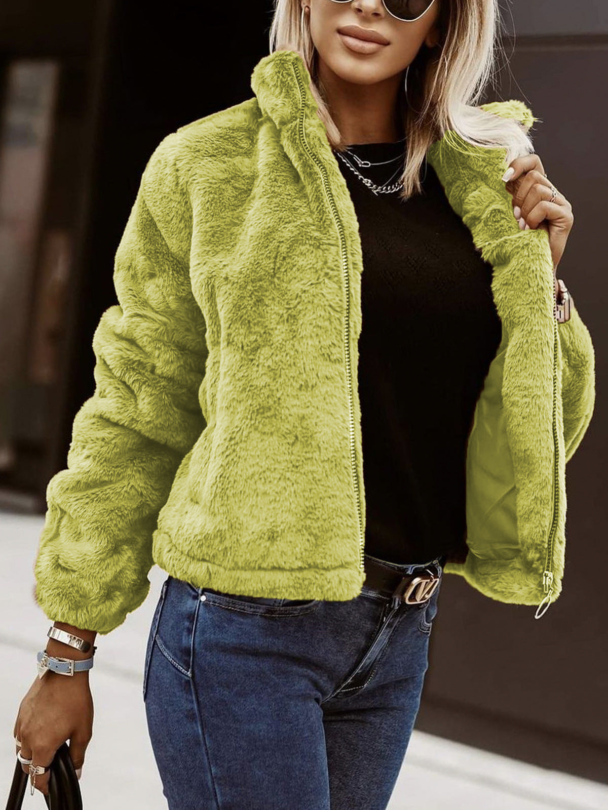 Women's Teddy Bomber Jacket – Sherpa Zip Jacket
