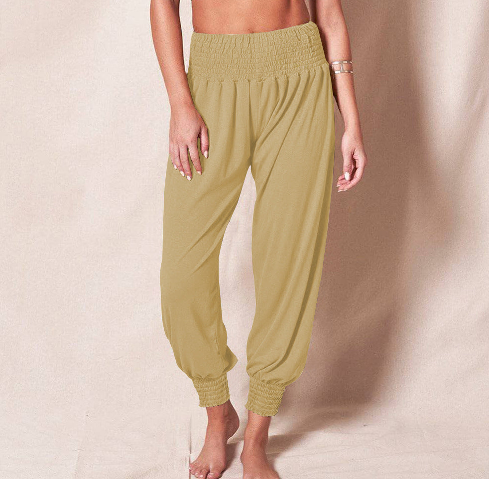Women's Ankle Cuff Jogger Pants – Relaxed Elastic Waist Leisure Trousers
