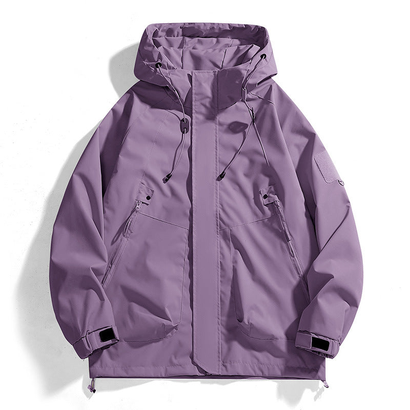 Women's Lightweight Hooded Jacket – Adjustable Zip-Up Outdoor Jacket