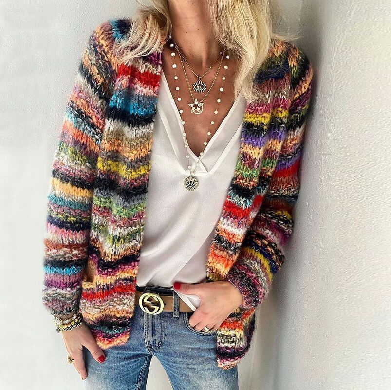 Women's Oversized Fluffy Cardigan – Relaxed Open Front Cardigan