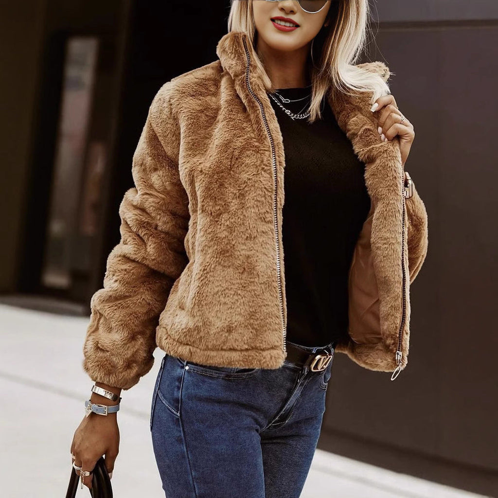 Women's Teddy Bomber Jacket – Sherpa Zip Jacket