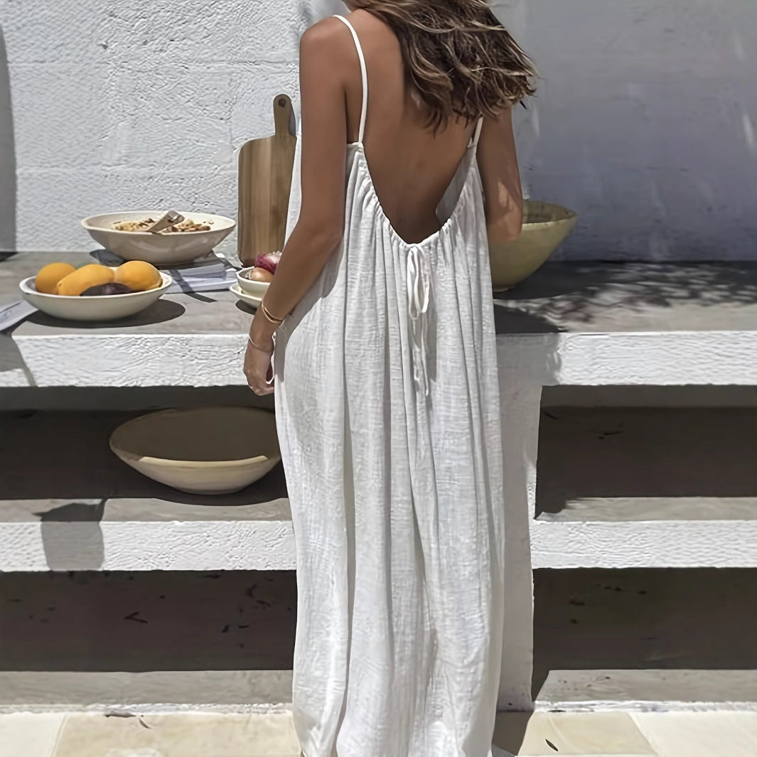 Women's Spaghetti Strap Summer Dress – Sleeveless Flowy Dress