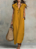 Women's Relaxed Boho Maxi Dress – Flowy Summer Dress