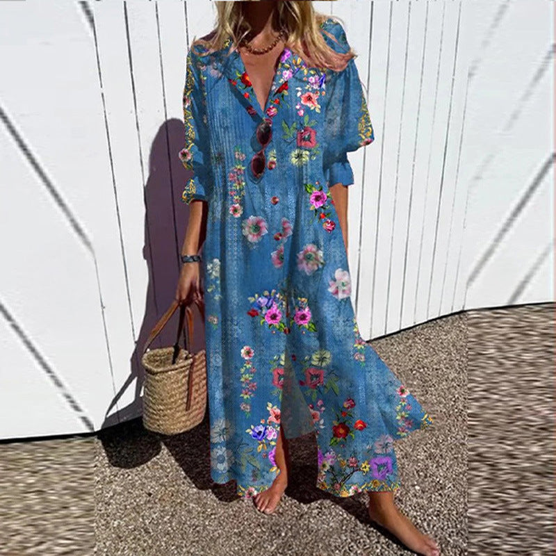 Women's Floral Summer Maxi Dress – Relaxed Flowy Dress