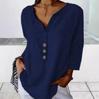 Women's Collared Button Blouse – Relaxed Everyday Shirt Blouse