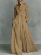 Women's Summer Occasion Maxi Dress – V-Neck Flowy Dress