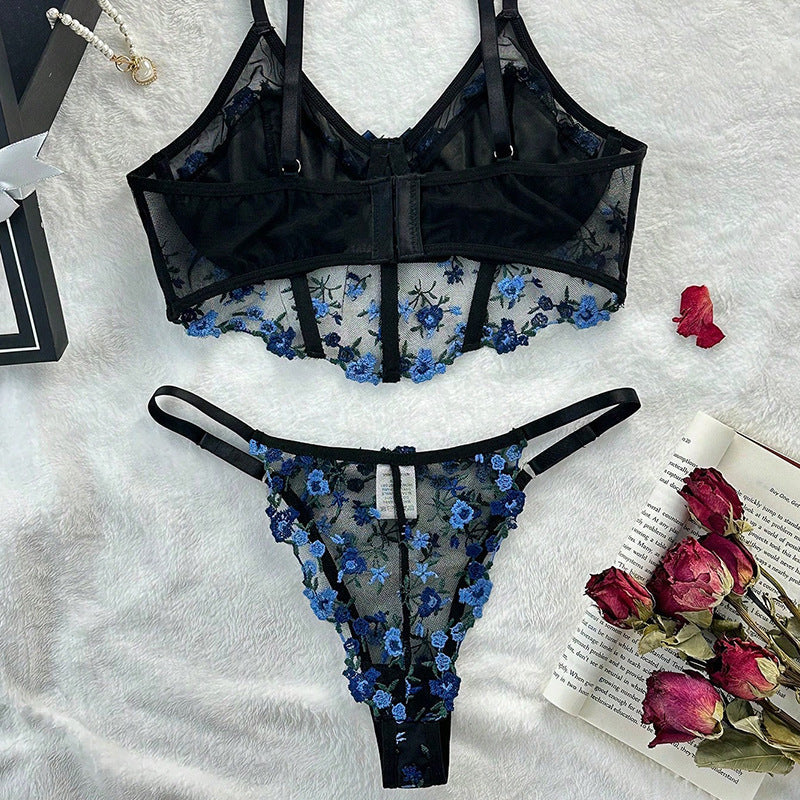 Women's French Floral Lace Lingerie Set – Bra & Matching Panty Set