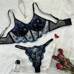 Women's French Floral Lace Lingerie Set – Bra & Matching Panty Set