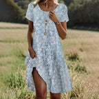 Women's Relaxed Summer Midi Dress – Flowy Day Dress